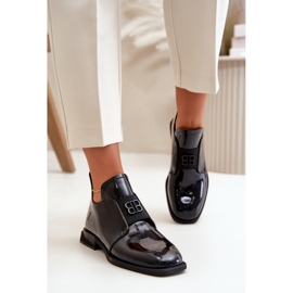 Zapatos Slip-On Mujer Charol Fabricados en Piel Natural, Negro Vinceza 91120 3