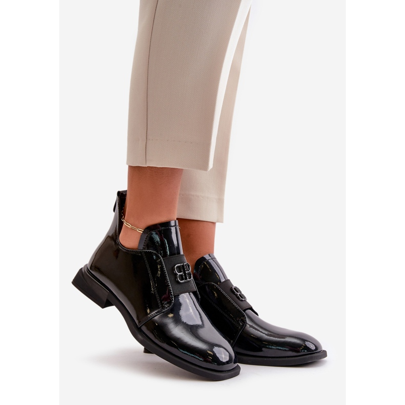 Zapatos Slip-On Mujer Charol Fabricados en Piel Natural, Negro Vinceza 91120 1