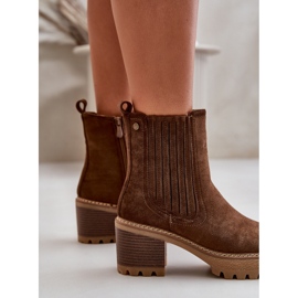 Botas de Mujer de Tacón Alto confeccionadas en Ante Ecológico, Cálido Nevitas Marrón Oscuro 4