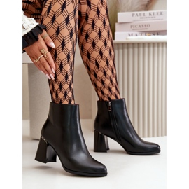 Botas Lisas De Tacón Alto Para Mujer Confeccionadas En Ante Ecológico, Negro Cálido Milisea 10