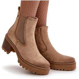 Botas Aislantes De Mujer Con Tacón Alto Ante Ecológico Beige Irissinae 12