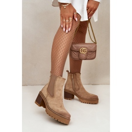 Botas Aislantes De Mujer Con Tacón Alto Ante Ecológico Beige Irissinae 4