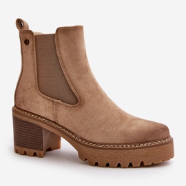 Botas Aislantes De Mujer Con Tacón Alto Ante Ecológico Beige Irissinae 6