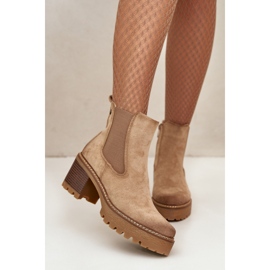 Botas Aislantes De Mujer Con Tacón Alto Ante Ecológico Beige Irissinae 7