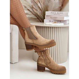 Botas Aislantes De Mujer Con Tacón Alto Ante Ecológico Beige Irissinae 2