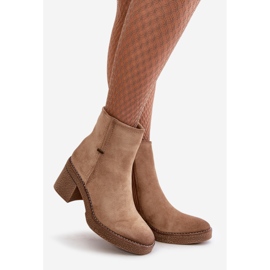 Botas De Mujer Con Tacón Alto Ante Eco Aislante Beige Arkesia 1