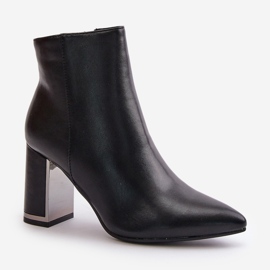 Botines de mujer con tacón alto, cierre con cremallera, piel ecológica aislante, Mevair negro 4