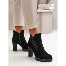 PS1 Botines de mujer aislantes con tacón alto y bordado, Negro Verissae 6
