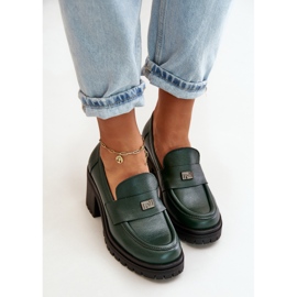 Zazoo 20168 Zapatos Elegantes Mujer Tacón Bajo, Piel Natural, Verde Oscuro 8