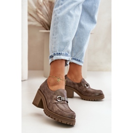 Zazoo 20175 Zapatos Tacón Mujer, Piel Natural, Beige Oscuro 3