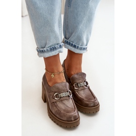 Zazoo 20175 Zapatos Tacón Mujer, Piel Natural, Beige Oscuro 7