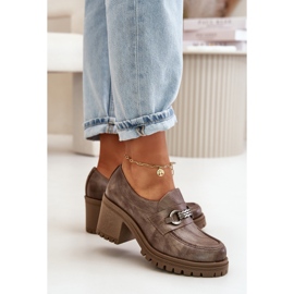 Zazoo 20175 Zapatos Tacón Mujer, Piel Natural, Beige Oscuro 8