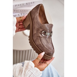 Zazoo 20175 Zapatos Tacón Mujer, Piel Natural, Beige Oscuro 2
