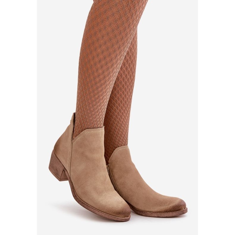 Zazoo 60475 tacones de gamuza tacones aislados beige 1