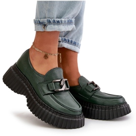 Zazoo 20176 Zapatos Mocasines Mujer, Piel Natural, Verde Oscuro 11