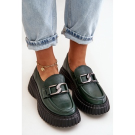 Zazoo 20176 Zapatos Mocasines Mujer, Piel Natural, Verde Oscuro 7