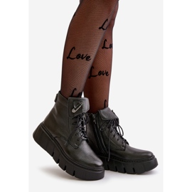 Zazoo 60511 Botas de mujer de piel con plataforma calentada, negro 1