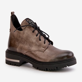 Zazoo 60309 Botas Planas Mujer Piel Beige Oscuro 5