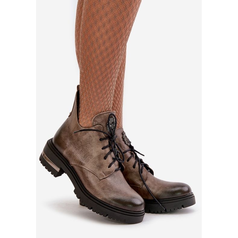 Zazoo 60309 Botas Planas Mujer Piel Beige Oscuro 1