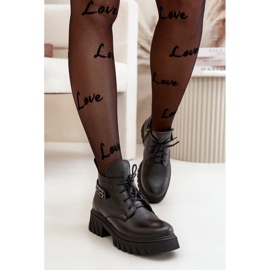 Zazoo 60483 Botas bajas de mujer en piel, aislantes, negro 5