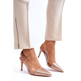 S. BARSKI Tacones con decoración MR1966-11 Champagne dorado 4