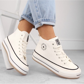 Zapatillas de mujer con plataforma, ligeramente aislantes, blancas Big Star OO274061 blanco 4