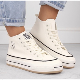 Zapatillas de mujer con plataforma, ligeramente aislantes, blancas Big Star OO274061 blanco 6