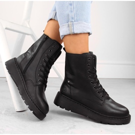Botas de mujer de piel con aislamiento Rieker negro 70401-00 4