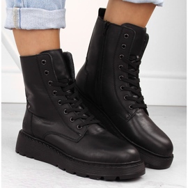 Botas de mujer de piel con aislamiento Rieker negro 70401-00 6