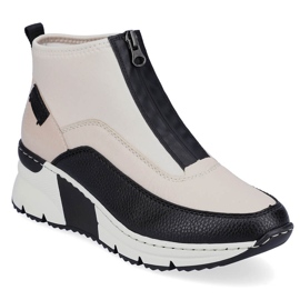 Sneakers mujer botines beige Rieker N6352-60 14