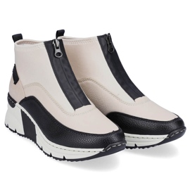 Sneakers mujer botines beige Rieker N6352-60 3