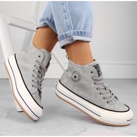 Zapatillas altas de mujer ligeramente aislantes grises Big Star OO274070 4
