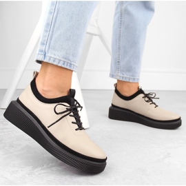 Zapatos slip-on mujer piel beige T.Sokolski J23-705 5