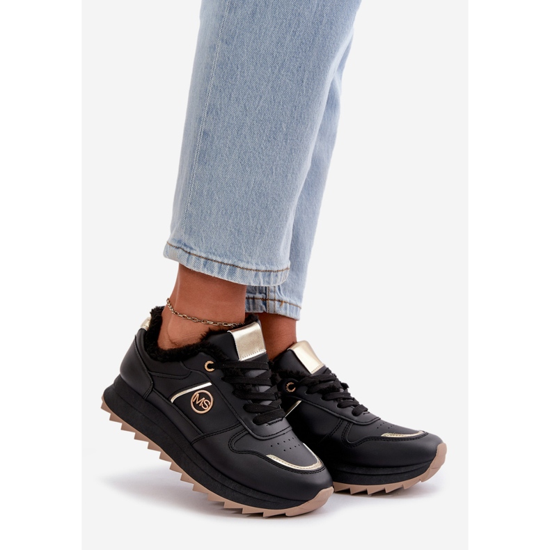 Zapatillas Deportivas Mujer Aislante con Pelo, Plataforma Lerisas Negras negro 1