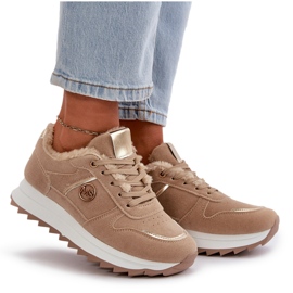 Deportivas De Mujer Forradas Con Pelo En La Plataforma Lerisas Caqui beige 11