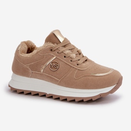 Deportivas De Mujer Forradas Con Pelo En La Plataforma Lerisas Caqui beige 5