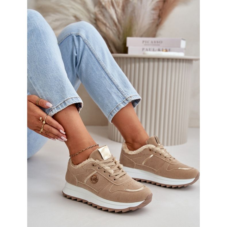Deportivas De Mujer Forradas Con Pelo En La Plataforma Lerisas Caqui beige 2 Deportivas De Mujer Forradas Con Pelo En La Plataforma Lerisas Caqui beige 2