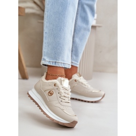 Deportivas Mujer Forradas con Pelo, Plataforma Beige Claro Lerisas 2
