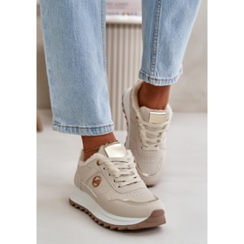 Deportivas Mujer Forradas con Pelo, Plataforma Beige Claro Lerisas 3