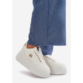 Zapatillas deportivas de mujer con aislamiento y suela gruesa, blanco Ardiela 1