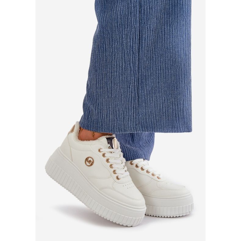 Zapatillas deportivas de mujer con aislamiento y suela gruesa, blanco Ardiela 1