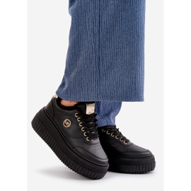 Zapatillas deportivas de mujer con aislamiento y suela gruesa, negro Ardiela 1