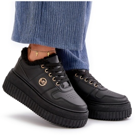 Zapatillas deportivas de mujer con aislamiento y suela gruesa, negro Verissha 10