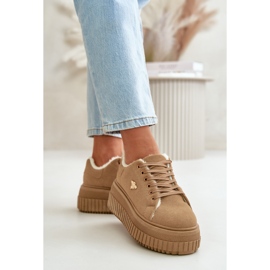 Zapatillas Deportivas De Mujer Con Aislamiento Y Suela Gruesa Con Detalle Dorado Marrón Lotira 7