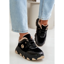 Zapatos Deportivos De Mujer Con Cordones Aislados Y Plataforma Negro Verioras 4