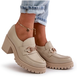 Zazoo 20175 Zapatos Tacón Mujer, Piel Natural, Beige Claro 11