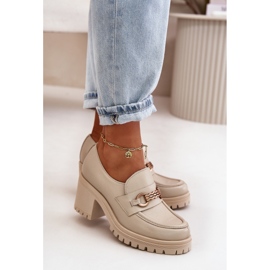 Zazoo 20175 Zapatos Tacón Mujer, Piel Natural, Beige Claro 8