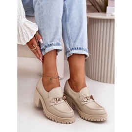 Zazoo 20175 Zapatos Tacón Mujer, Piel Natural, Beige Claro 10