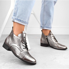 Botines mujer calados plateados Potocki SZ12091 plata 5