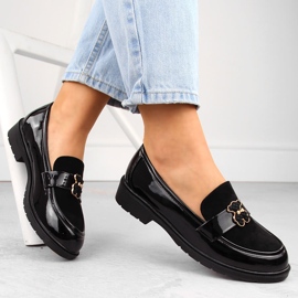 Mocasines de mujer con osito de peluche, negro S.Barski HY42-399A 4